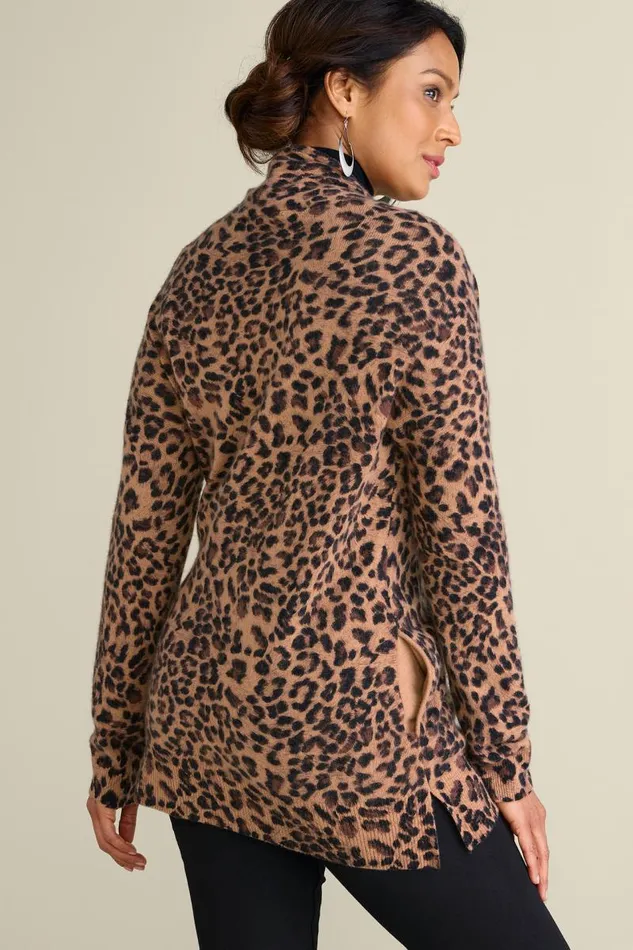 Women Sibyl Cashmere Printed Cardigan Leopard Soft Surroundings Tops Women Sibyl Cashmere Printed Cardigan Leopard Soft Surroundings Tops