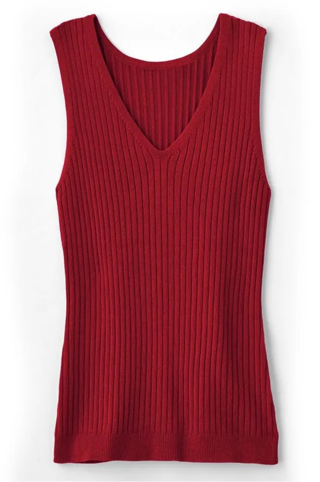 Women Soft Essential Ribbed Sweater Tank Jester Red Soft Surroundings Tops Women Soft Essential Ribbed Sweater Tank Jester Red Soft Surroundings Tops