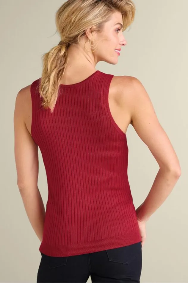 Women Soft Essential Ribbed Sweater Tank Jester Red Soft Surroundings Tops Women Soft Essential Ribbed Sweater Tank Jester Red Soft Surroundings Tops