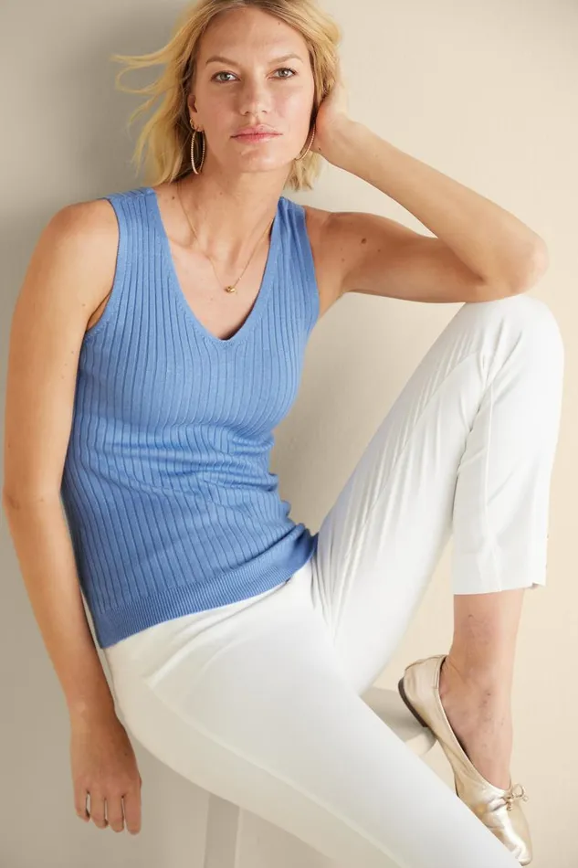 Women Soft Essential Ribbed Sweater Tank Jester Red Soft Surroundings Tops Women Soft Essential Ribbed Sweater Tank Jester Red Soft Surroundings Tops