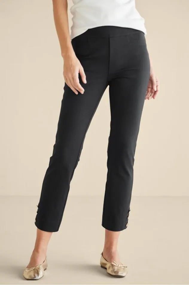 Women Soft Essential Superla Slim Leg Crop Pants Black Soft Surroundings Pants