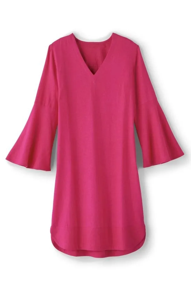 Women Soleil Linen Blend Dress Pink Peacock Soft Surroundings Dresses Women Soleil Linen Blend Dress Pink Peacock Soft Surroundings Dresses