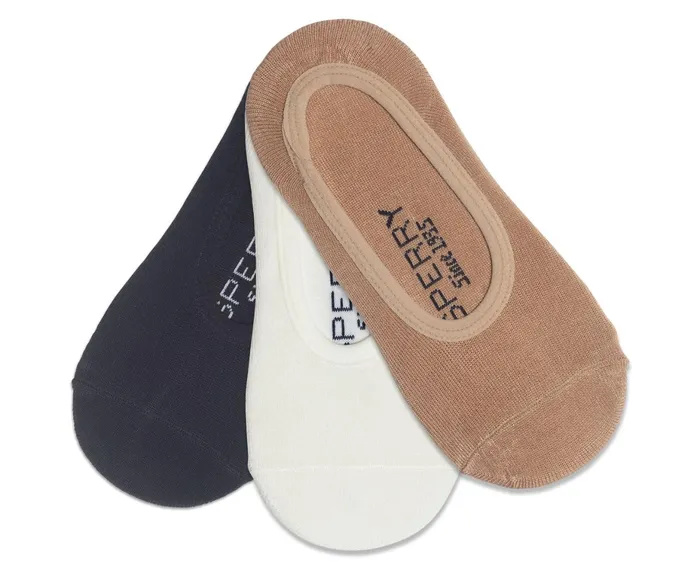 Women Solid Canoe Liners 8211 3PK Brush Assorted Sperry Socks and Liners