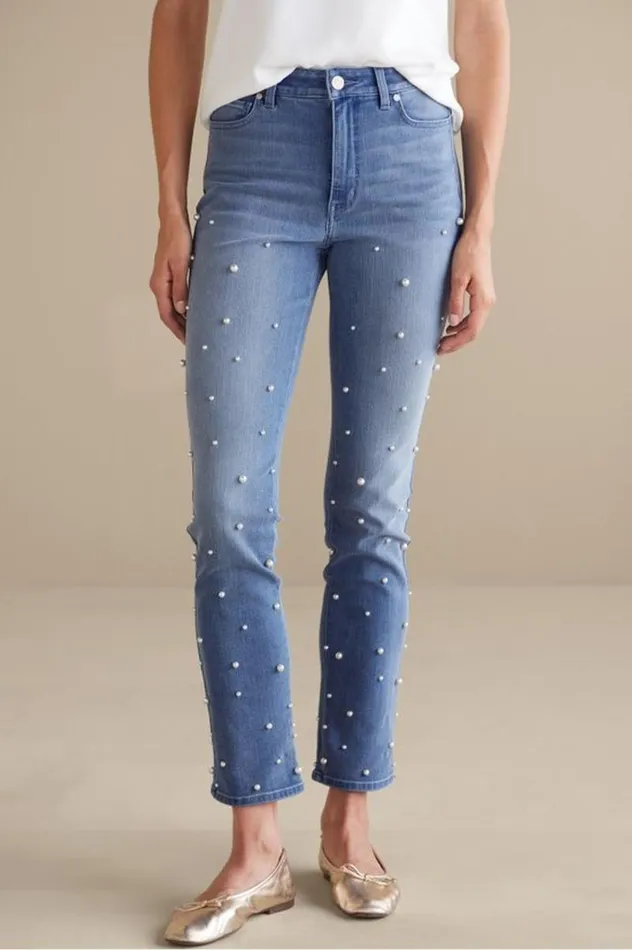 Women Ultimate Denim Pearl Straight Leg Jeans Icy Blue Wash Soft Surroundings Jeans Women Ultimate Denim Pearl Straight Leg Jeans Icy Blue Wash Soft Surroundings Jeans
