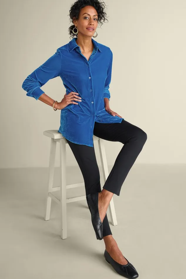 Women Velvet Boyfriend Tunic Shirt Berry Soft Surroundings Tops Women Velvet Boyfriend Tunic Shirt Berry Soft Surroundings Tops