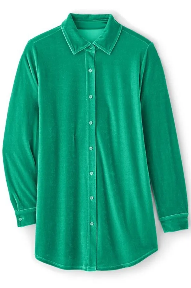 Women Velvet Boyfriend Tunic Shirt Berry Soft Surroundings Tops Women Velvet Boyfriend Tunic Shirt Berry Soft Surroundings Tops