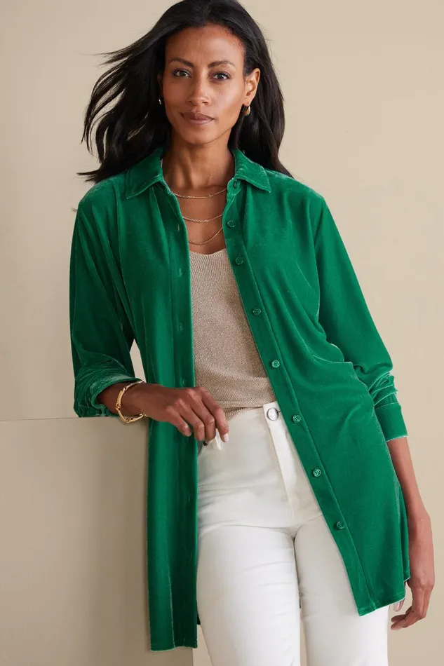 Women Velvet Boyfriend Tunic Shirt Berry Soft Surroundings Tops Women Velvet Boyfriend Tunic Shirt Berry Soft Surroundings Tops