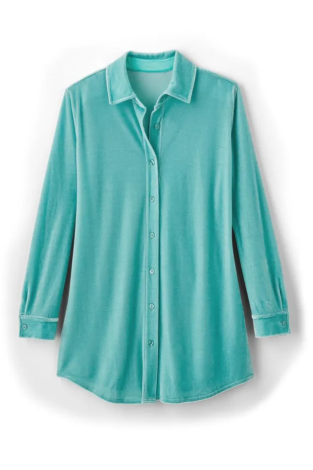 Women Velvet Boyfriend Tunic Shirt Berry Soft Surroundings Tops Women Velvet Boyfriend Tunic Shirt Berry Soft Surroundings Tops