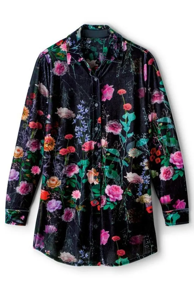 Women Velvet Boyfriend Tunic Shirt Berry Soft Surroundings Tops Women Velvet Boyfriend Tunic Shirt Berry Soft Surroundings Tops