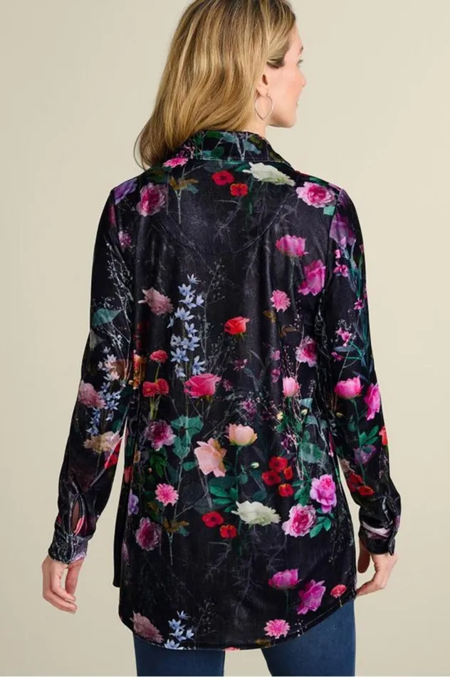 Women Velvet Boyfriend Tunic Shirt Berry Soft Surroundings Tops Women Velvet Boyfriend Tunic Shirt Berry Soft Surroundings Tops