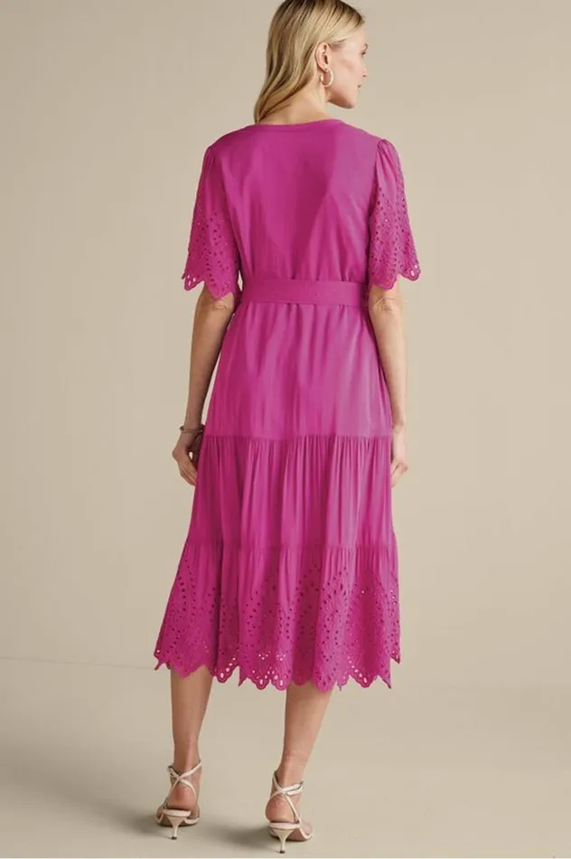 Women Verena Eyelet Midi Dress Deep Orchid Soft Surroundings Dresses Women Verena Eyelet Midi Dress Deep Orchid Soft Surroundings Dresses