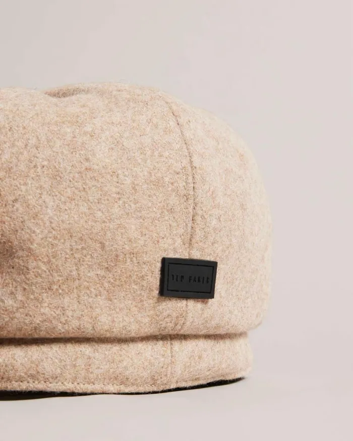 Wool Blend Baker Boy Cap Camel Men Ted Baker Hats and Caps