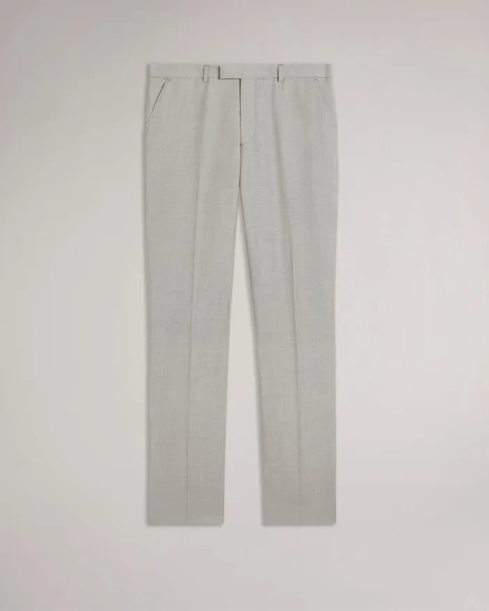 Wool Cross Hatch Suit Trousers Stone Men Ted Baker Clothing