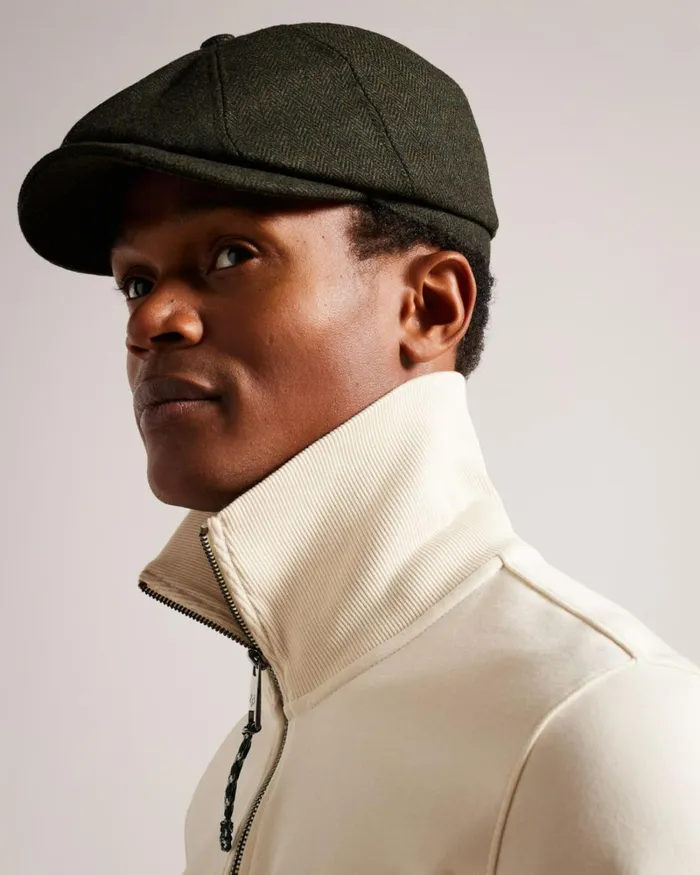 Wool Felt Baker Boy Hat Khaki Men Ted Baker Hats and Caps