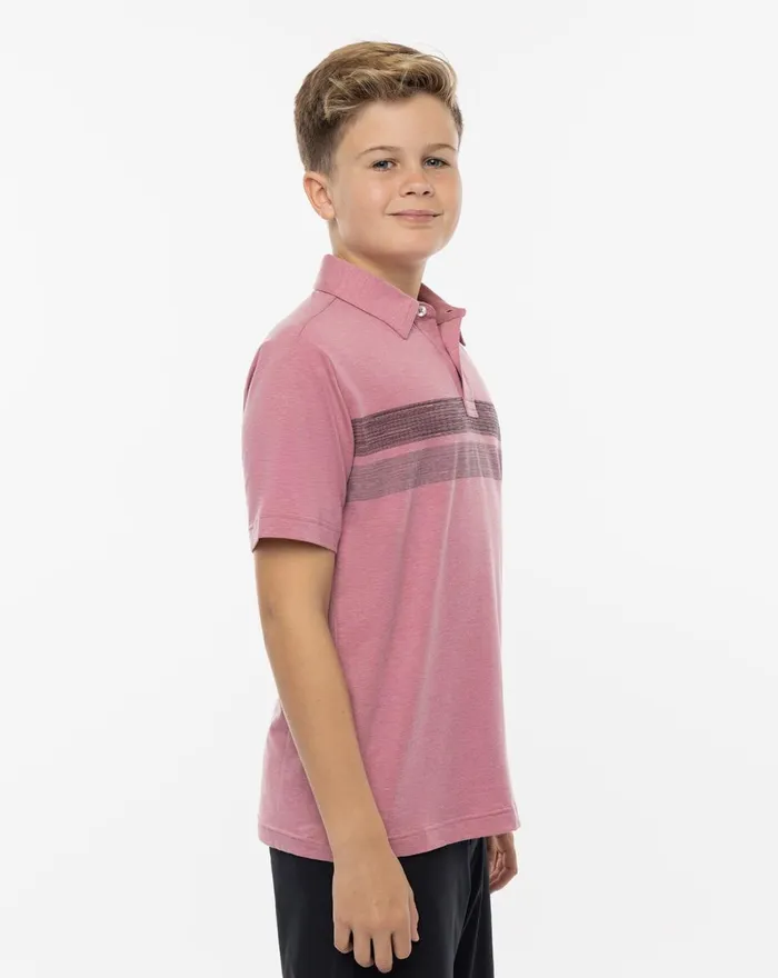 Youth Youth Tops TravisMathew KING OF CABO YOUTH POLO Heather Earth Red