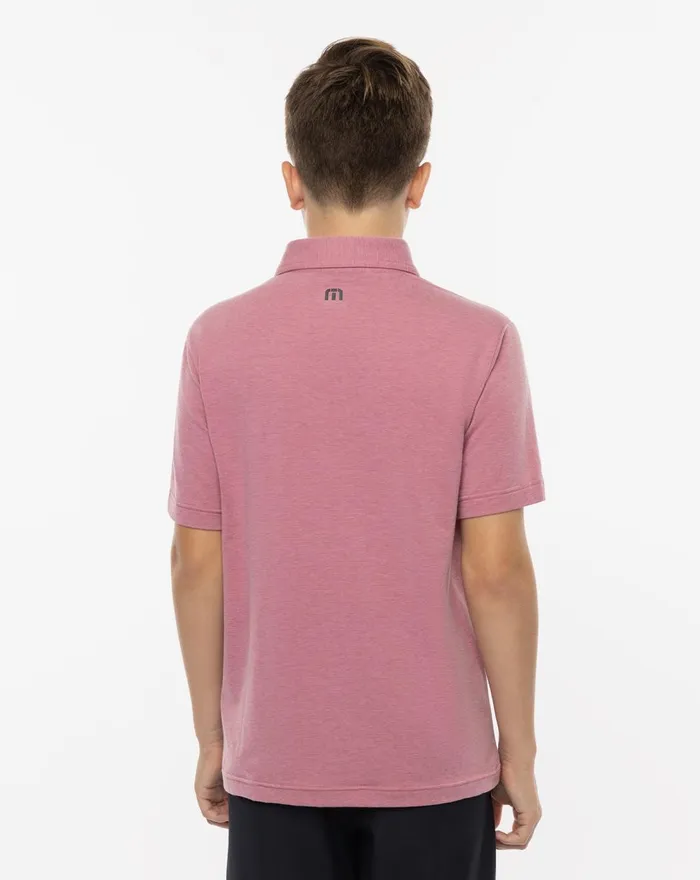 Youth Youth Tops TravisMathew KING OF CABO YOUTH POLO Heather Earth Red