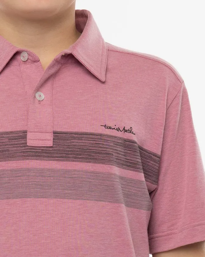 Youth Youth Tops TravisMathew KING OF CABO YOUTH POLO Heather Earth Red