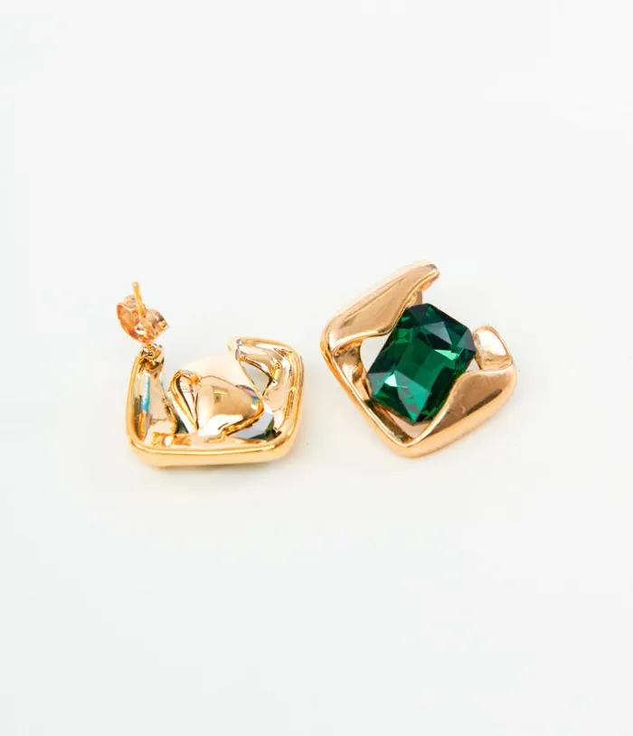 1920s Emerald and Gold Earrings Accessories Unique Vintage Earrings