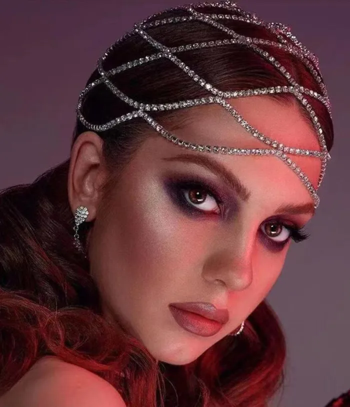 1920s Silver Rhinestone Cutout Cap Accessories Unique Vintage Headbands