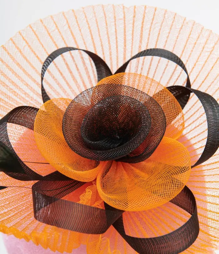 1930s Orange and Black Halloween Fascinator AccessoriesHalloween Unique Vintage Accessories