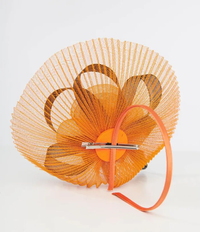 1930s Orange and Black Halloween Fascinator AccessoriesHalloween Unique Vintage Accessories