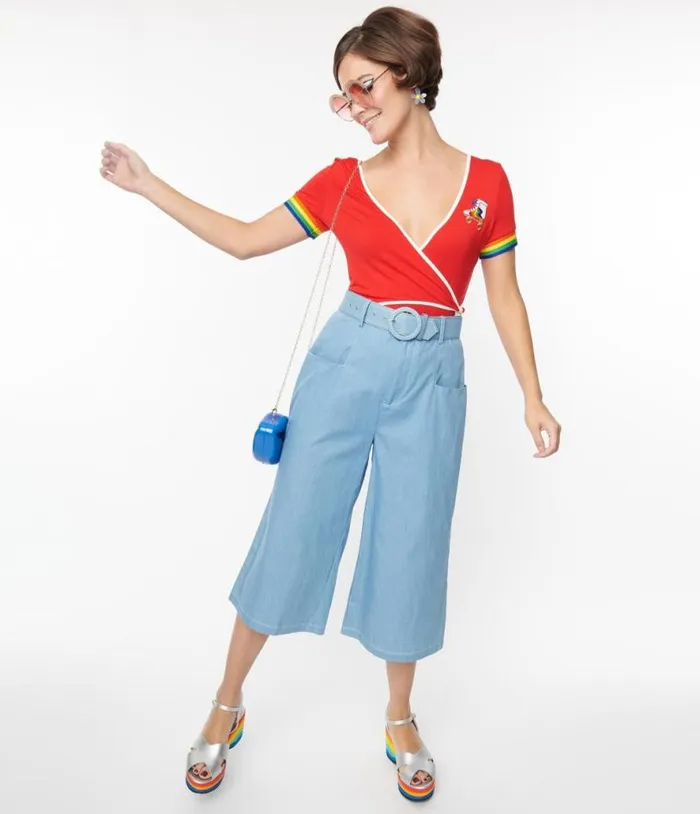 1940s Light Blue Denim Ginger Capri Pants ClothingPlus Unique Vintage Pants 1940s Light Blue Denim Ginger Capri Pants ClothingPlus Unique Vintage Pants