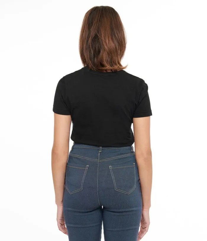 1950s Black Beautiful Ghoul Fitted Graphic Tee ClothingHalloweenPlus Unique Vintage Graphic Tees
