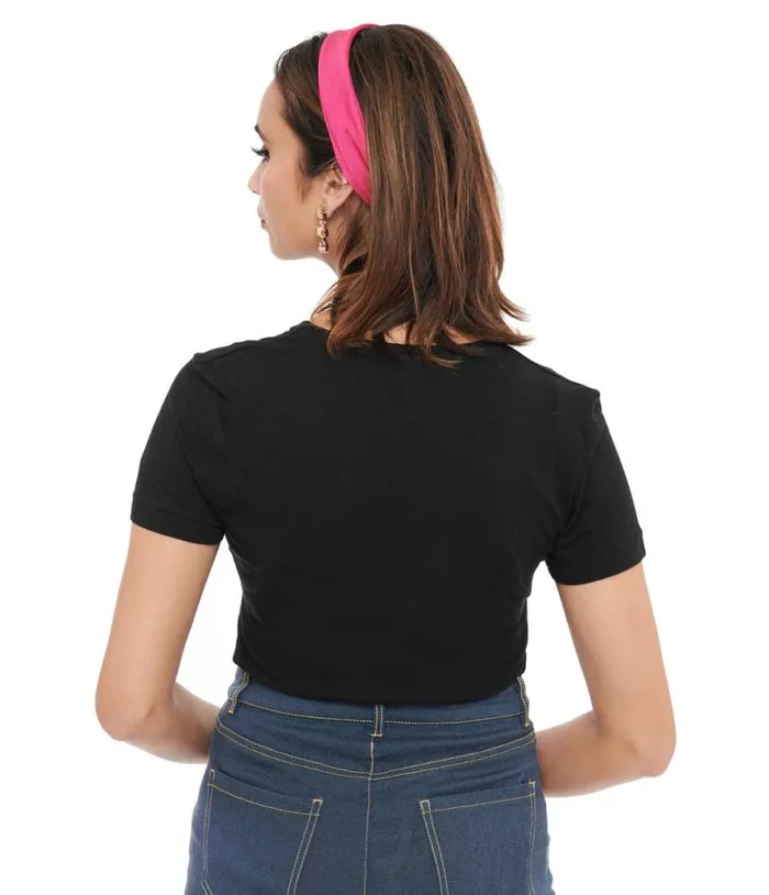 1950s Black Pin Up Gang Fitted Graphic Tee ClothingPlus Unique Vintage Graphic Tees