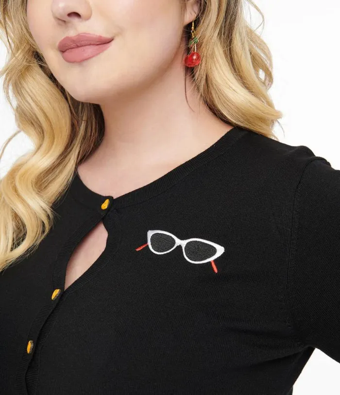 1950s Black Summer Lovin Cardigan Clothing Unique Vintage Sweaters and Cardigans