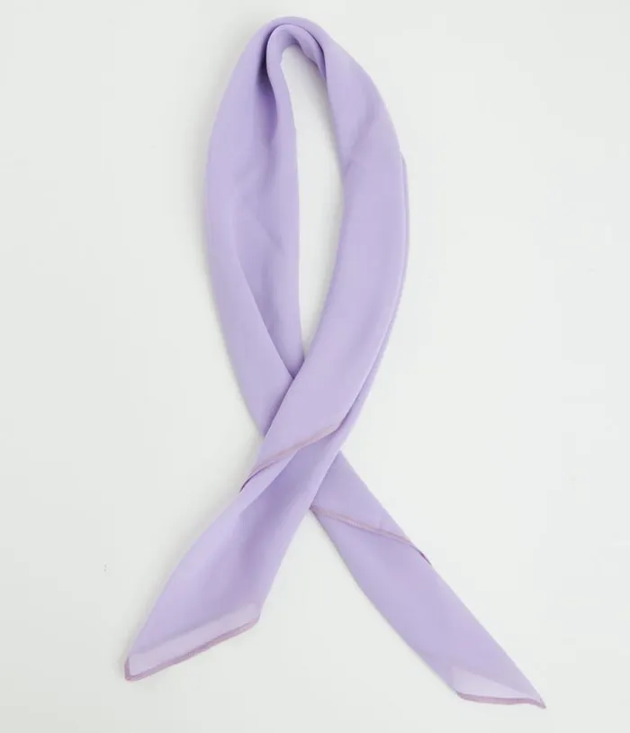 1950s Lavender Chiffon Hair Scarf Accessories Unique Vintage Gloves and Scarves