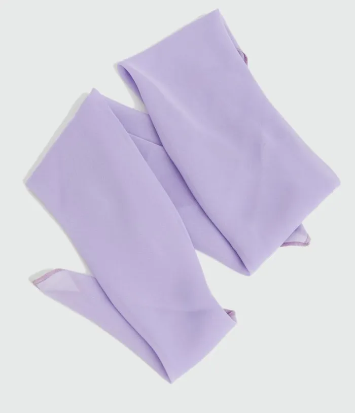 1950s Lavender Chiffon Hair Scarf Accessories Unique Vintage Gloves and Scarves