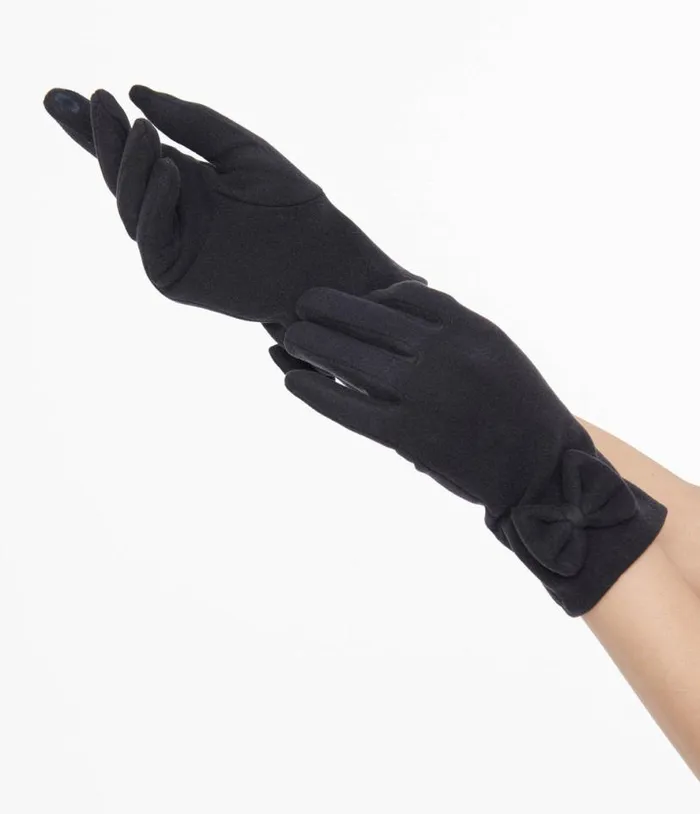 1950s Navy Bow Gloves Accessories Unique Vintage Gloves and Scarves