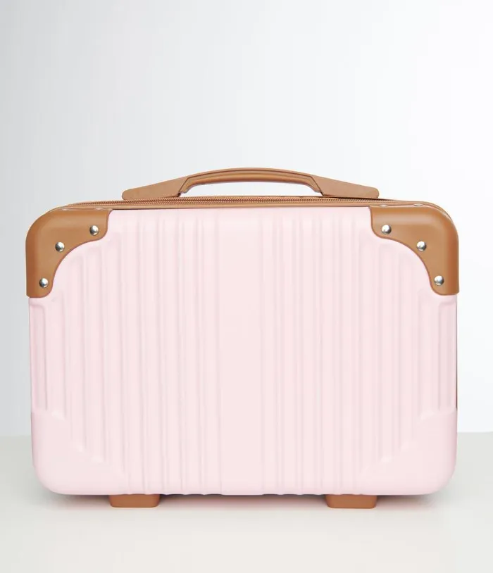 1950s Pink and Brown Suitcase Makeup Case Accessories Unique Vintage Beauty 1950s Pink and Brown Suitcase Makeup Case Accessories Unique Vintage Beauty