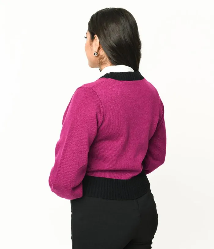 1950s Purple Butterfly Sweater Cardigan Clothing Unique Vintage Sweaters and Cardigans
