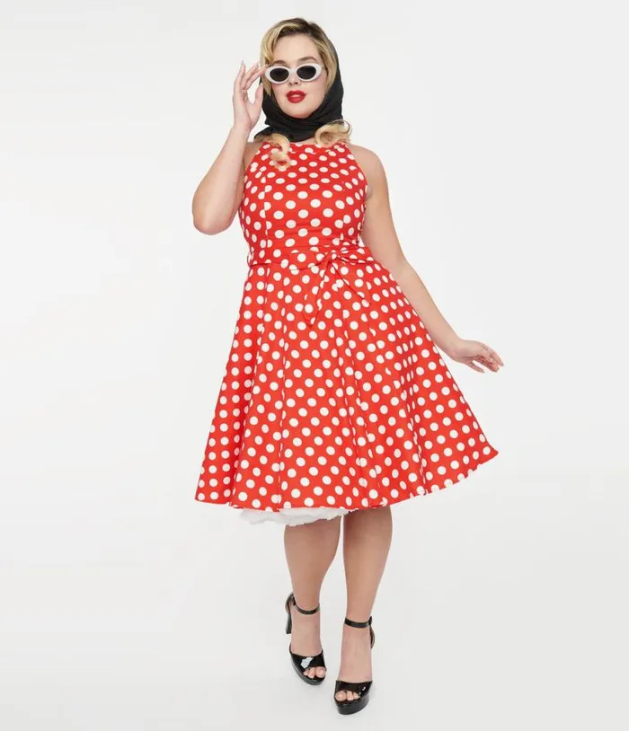 1950s Red and White Polka Dot Cotton Swing Dress DressesPlus Unique Vintage Pocket Dresses 1950s Red and White Polka Dot Cotton Swing Dress DressesPlus Unique Vintage Pocket Dresses