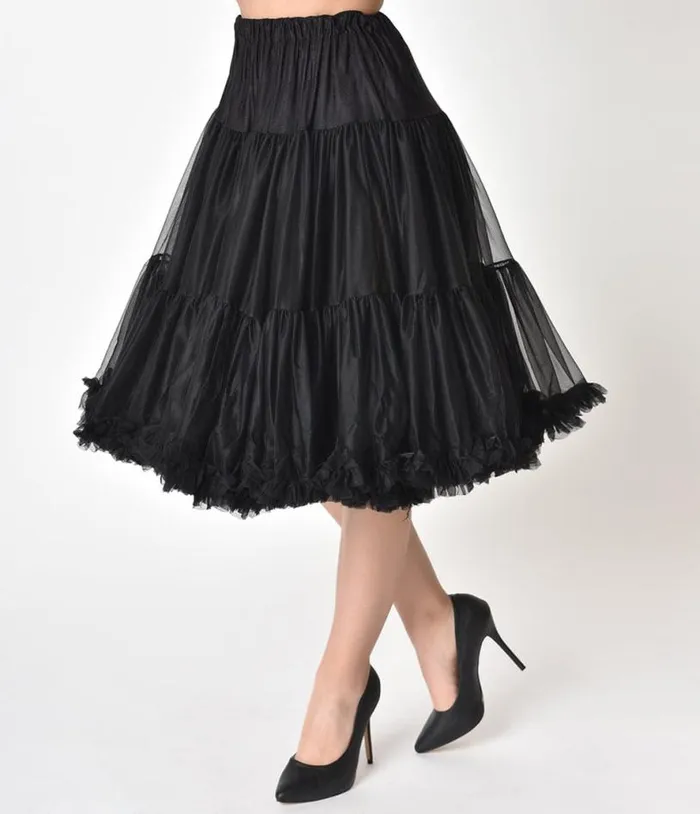 1950s Style Black Ruffled Petticoat Crinoline AccessoriesHalloween Unique Vintage Accessories 1950s Style Black Ruffled Petticoat Crinoline AccessoriesHalloween Unique Vintage Accessories