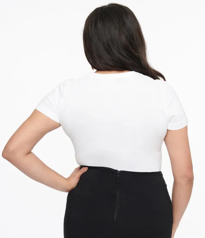 1950s White The Traveler Fitted Graphic Tee ClothingPlus Unique Vintage Graphic Tees