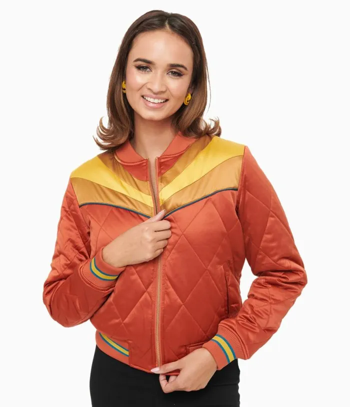 1970s Burnt Orange Rising Sun Chainstitch Bomber Jacket ClothingPlus Unique Vintage Jackets