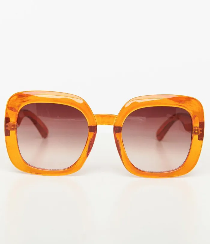 1970s Rust Orange Square Sunglasses Accessories Unique Vintage Sunglasses