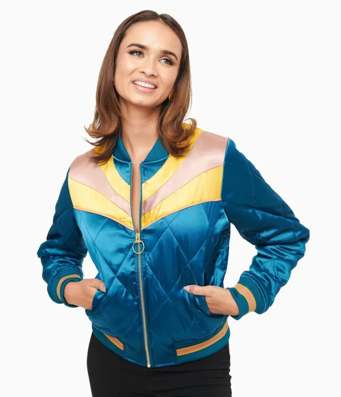 1970s Teal Peacock Rising Sun Chainstitch Bomber Jacket ClothingPlus Unique Vintage Jackets