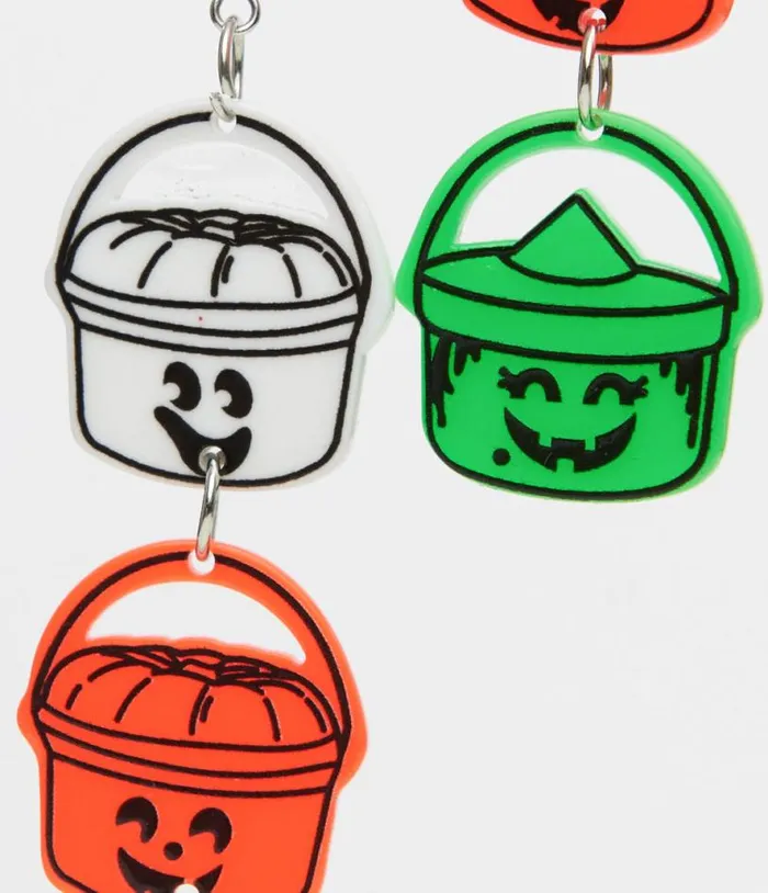 1980s Retro Trick Or Treat Halloween Bucket Earrings AccessoriesHalloween Unique Vintage Accessories