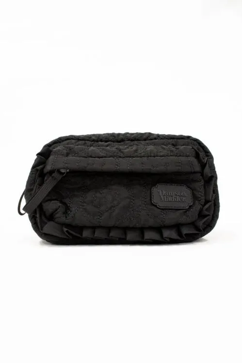 Accessories Bags Damson Madder Frill Cross Body Bag In Black Floral Stitch