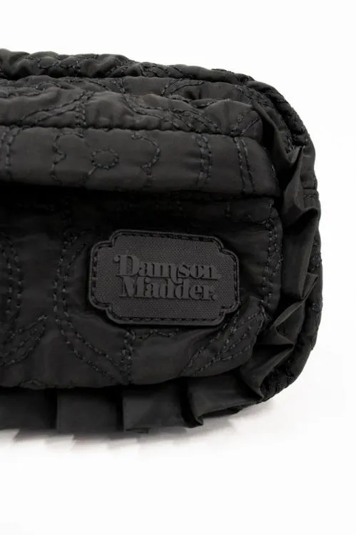 Accessories Bags Damson Madder Frill Cross Body Bag In Black Floral Stitch