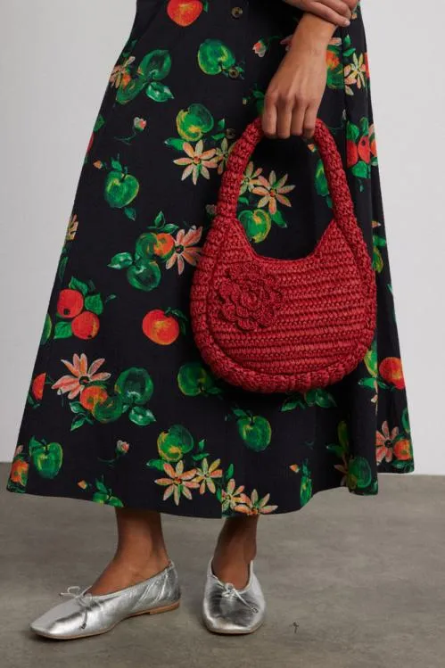 Accessories Bags Damson Madder Straw Rosette Bag