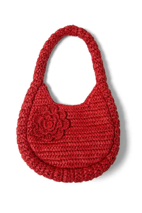 Accessories Bags Damson Madder Straw Rosette Bag