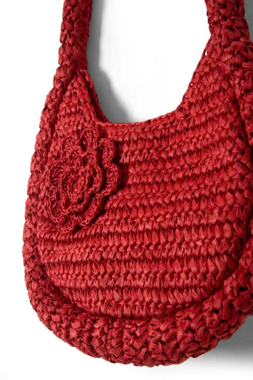Accessories Bags Damson Madder Straw Rosette Bag
