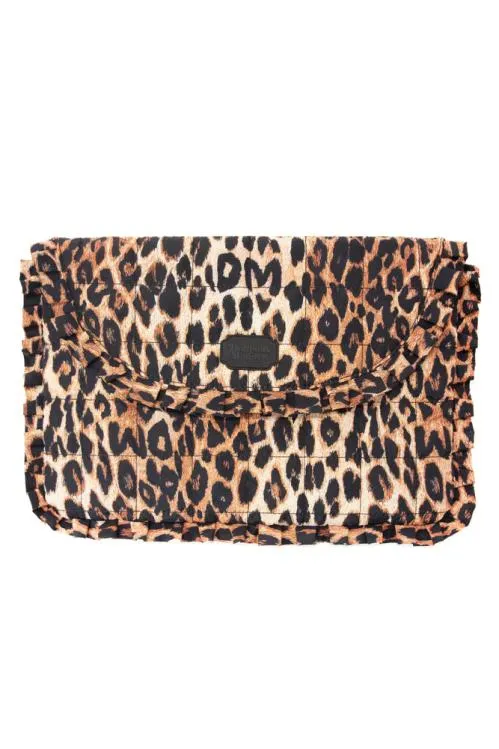 Accessories Laptop Covers Damson Madder Frill Laptop Bag In Leopard