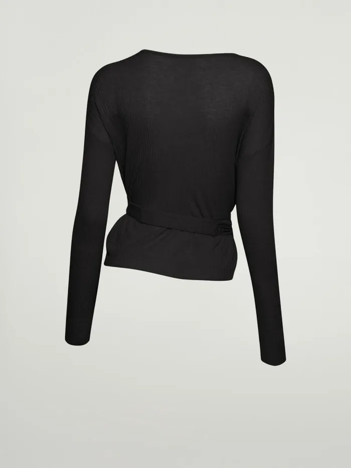 Air Wool Cardigan Black Women Wolford Longsleeve Shirts