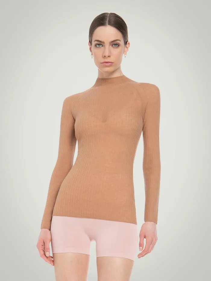 Air Wool Top Long Sleeves Lion Shade Women Wolford Longsleeve Shirts