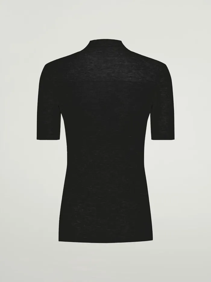 Air Wool Top Short Sleeves Black Women Wolford Tops